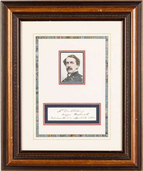Important, Abner Doubleday Framed Signature Fort Sumter S.C. April 14, 1865 ( Day Lincoln Was Shot!)