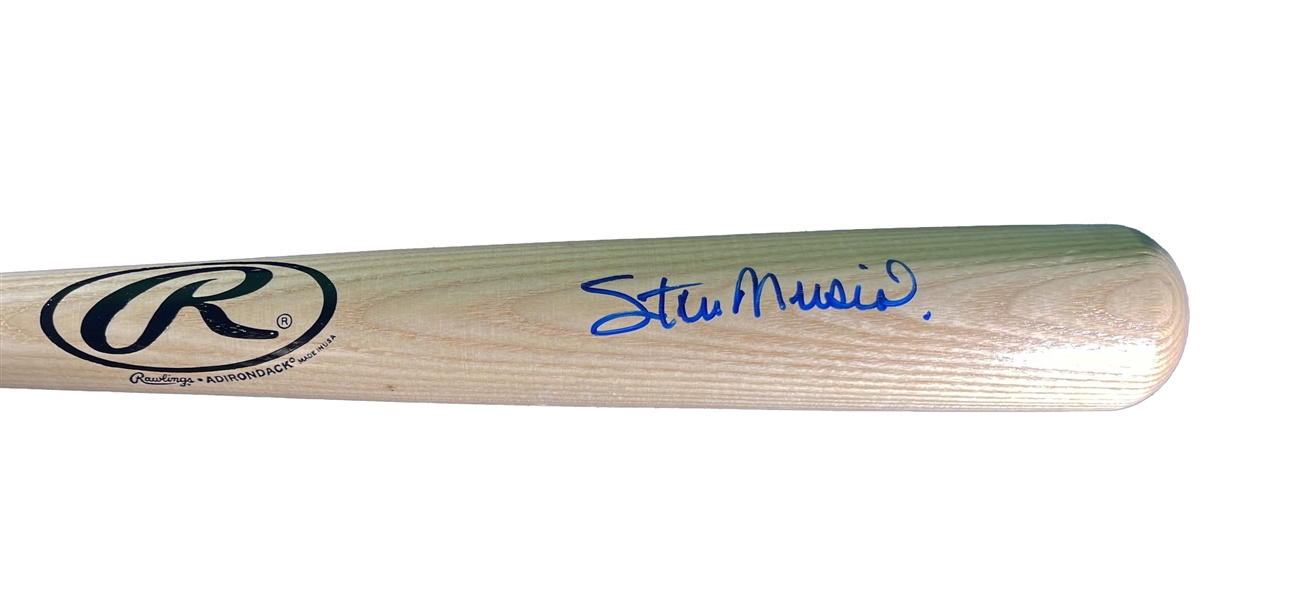 Hall Of Famers Single Signed bats: Stan Musial Signed Bat & Bob Feller Signed Bat