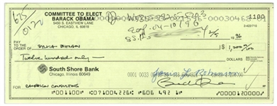Barack Obama Handwritten & Signed Scarce Bank Check