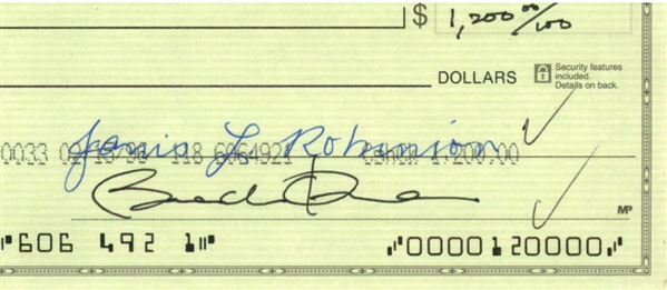 Barack Obama Handwritten & Signed Scarce Bank Check