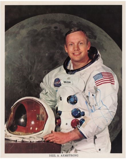 Uncommon Neil Armstrong Uninscribed Signed Nasa Photo