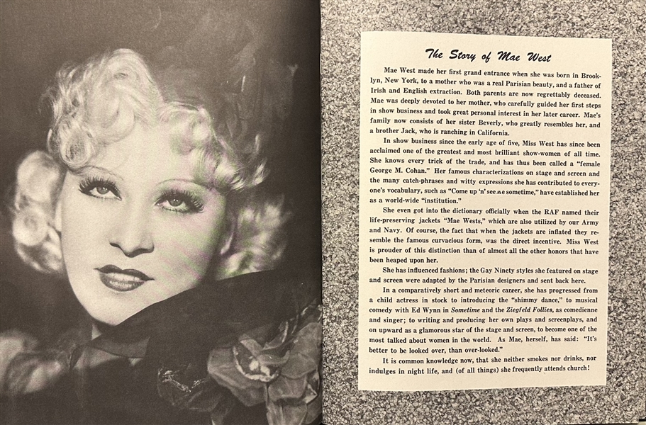 Mae West Contract and Souvenir Program