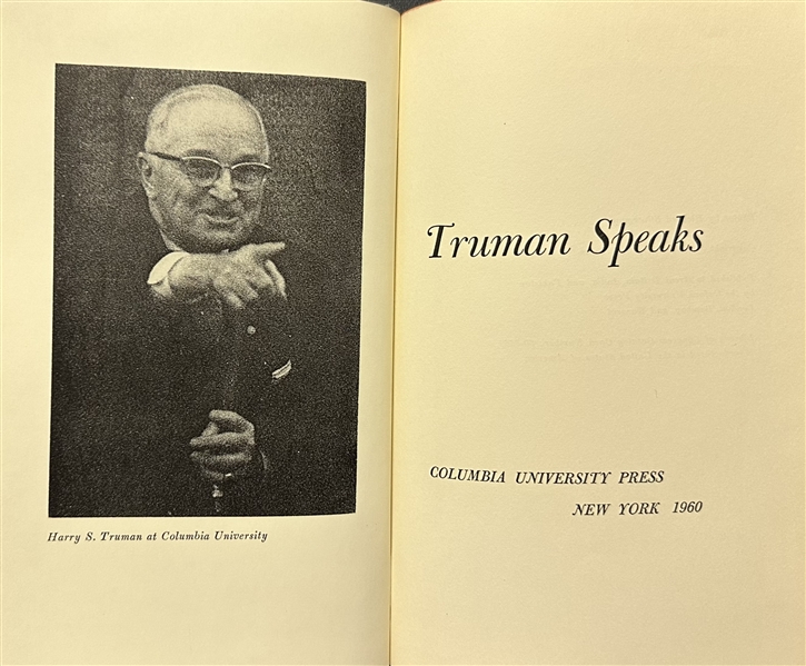 Harry S. Truman signed copy of Truman Speaks