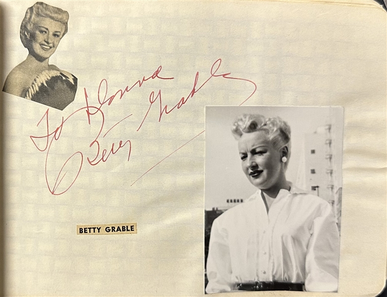Autograph Album incl Grable, Cooper, Weissmuller, Stanwyck, Hayworth