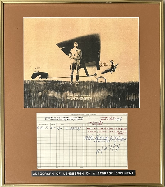 Charles Lindbergh Signed Document