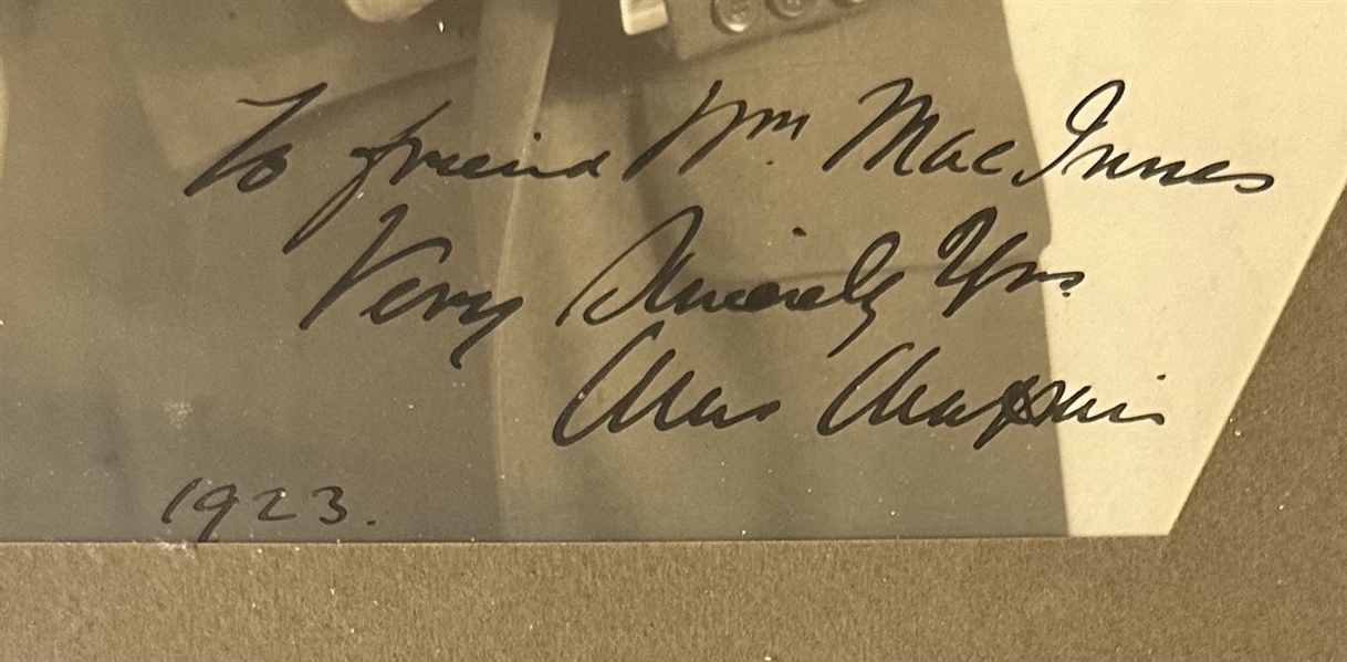 Charles Chaplin Signed Photo 1923
