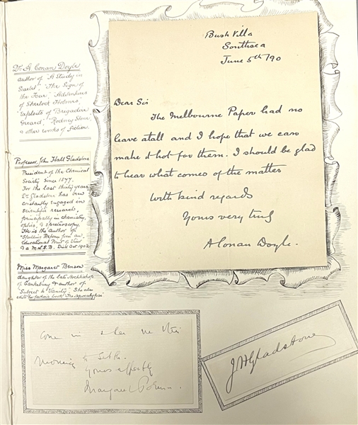 19th Century Autograph Book (Arthur Conan Doyle, Bram Stoker, Duke Of Wellimngton and over 75 other autographs