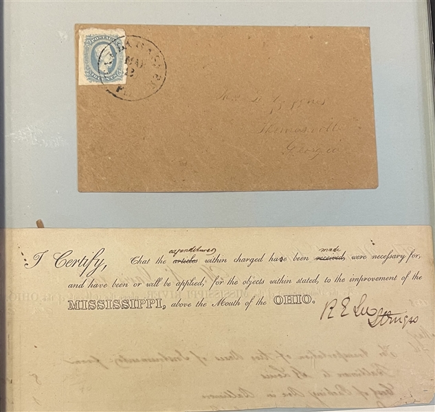 Robert E. Lee Signed Document for the Improvements for the Misissippi