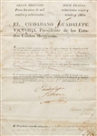 Guadalupe Victoria Signed Document, (1st President of Mexico)