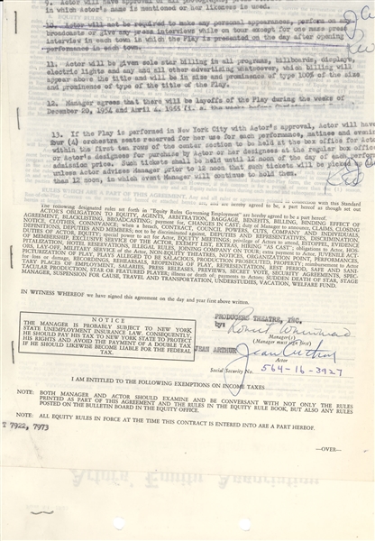 Contracts - Edward G. Robinson, Ethel Waters, Jeanette MacDonald, Jean Arthur
