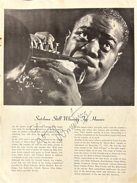 Louis Armstrong and his Concert Group Signed Program