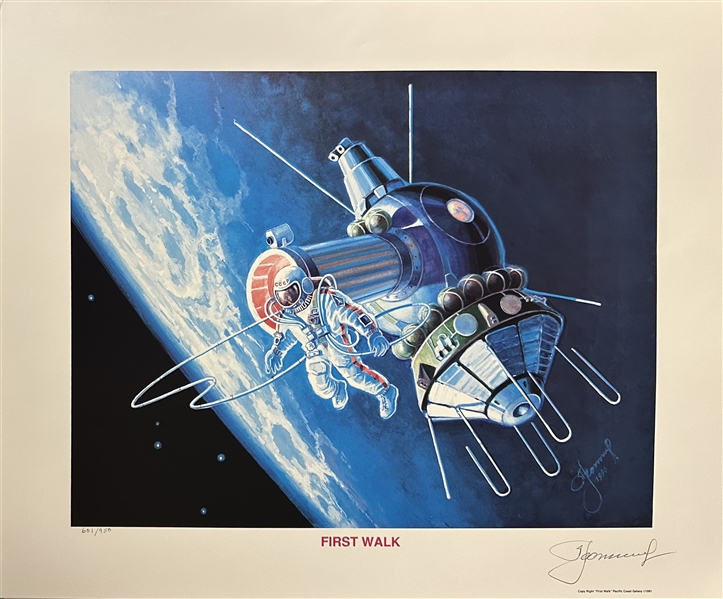 Alexei Leonov Signed Limited Edition First Walk Lithograph, #601/950