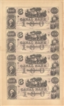 New Orleans Canal & Banking Compy- 3 Uncut Sheets of $10, $20, $100