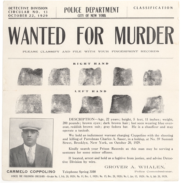 20 Wanted for Murder, Larceny, Robbery from the 1920s. 