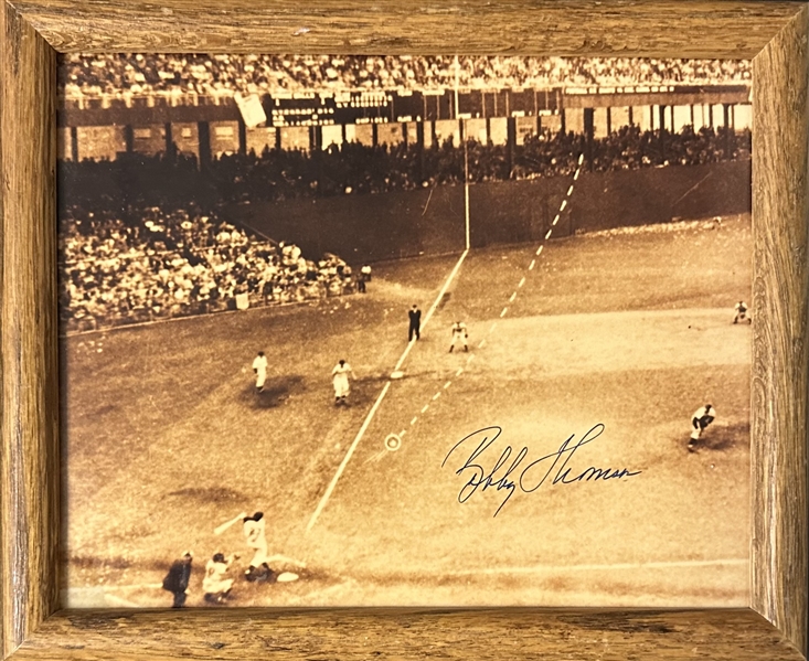 Bobby Thompson Signed Photo taken after Shot Heard 'Round the World to win 1951 NL Pennant