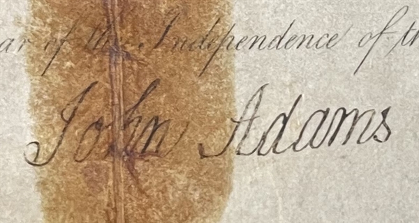 John Adams Signed Appointment to A Former Revolutionary Officer