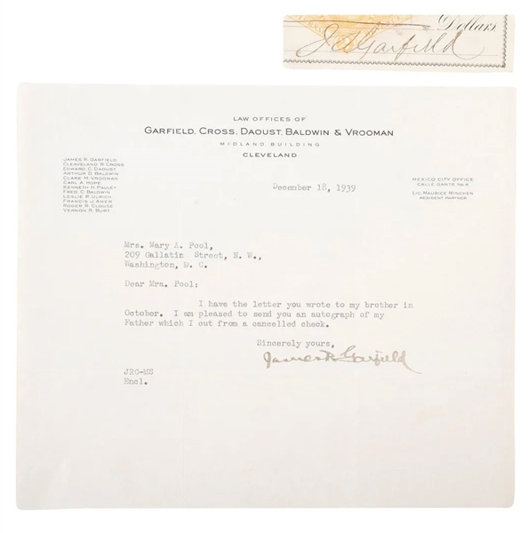James A. Garfield Rare Signature as President 