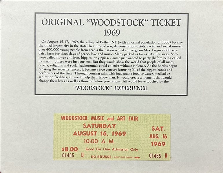 Original Woodstock 1-Day Ticket