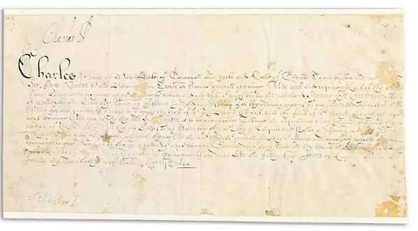 Charles I  Signed Document 1622