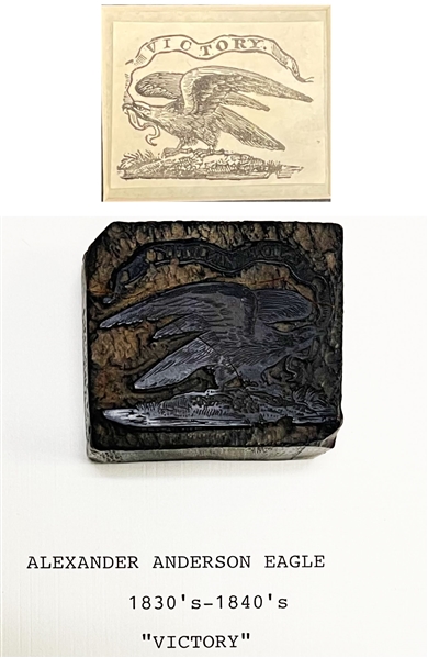 [EAGLE 'VICTORY' WOODBLOCK]By Anderson considered the father of wood engraving in America