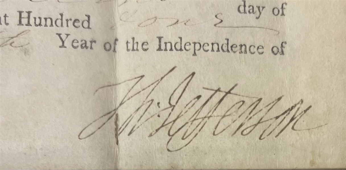 Thomas Jefferson Document Signed as President 