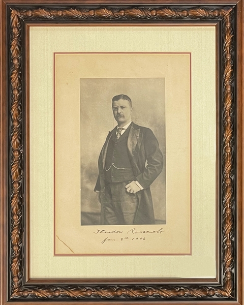 A Fine Early Theodore Roosevelt Oversize Signed Image