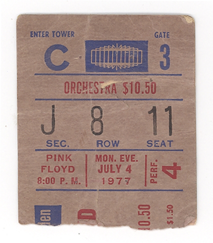 Original and Rare Ticket Stubs from the Great Rock bands of all time from Bob Dylan, Queen, Pink Floyd, The Who, Grateful Dead, Rolling Stones, Springsteen..