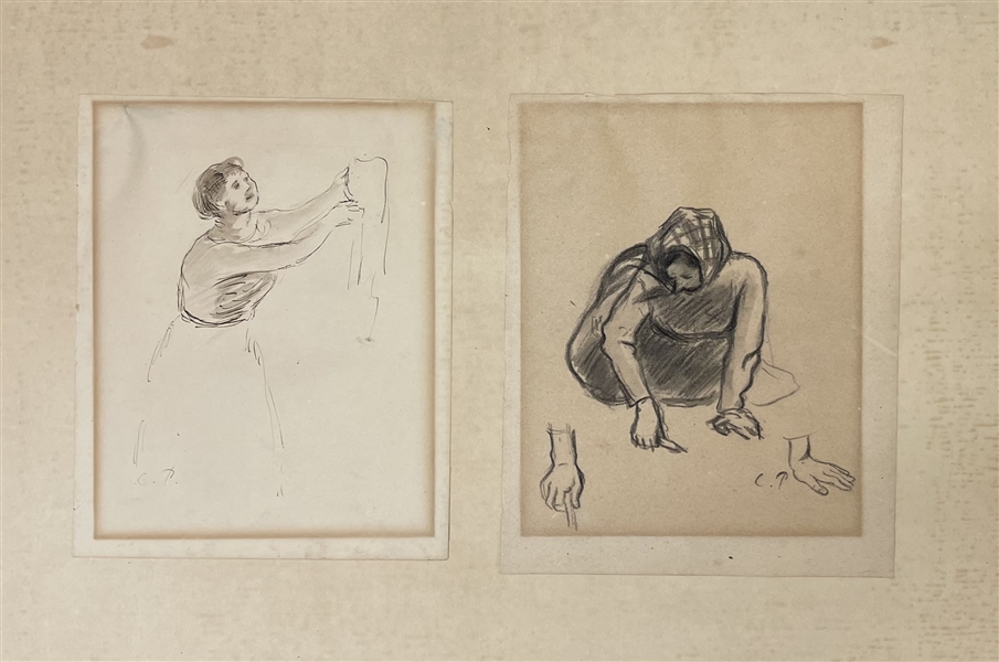 Original Drawings by Camille Pissarro from the Anson Goodyear Collection Ca. 1870's -80's