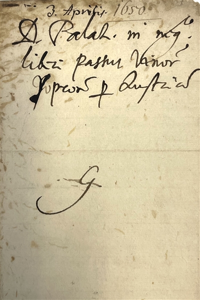 Rare Count Leslie Walter 1650-Signed letter referring to Hungary