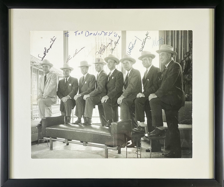Rare! First Photo of Mercury 7 Astronauts taken together in Houston Signed by 6! Oversized 11x14