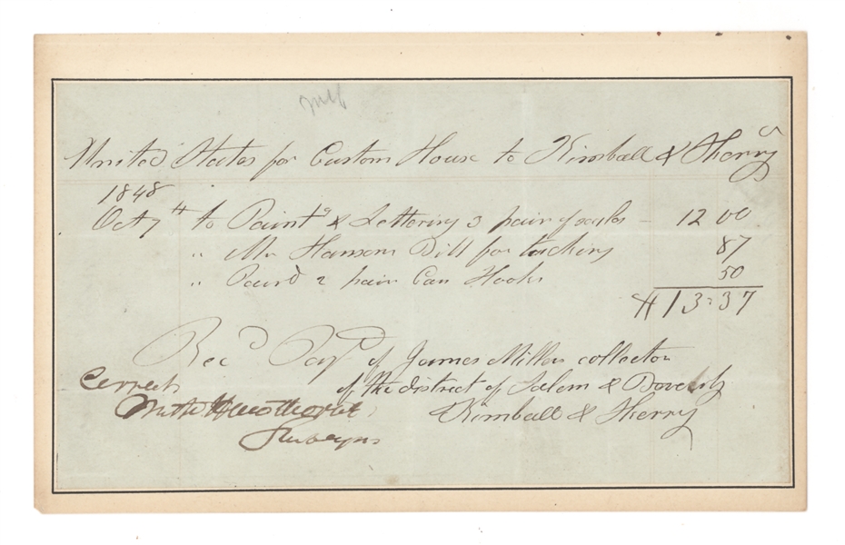 Nathaniel Hawthorne Signed As Surveyor