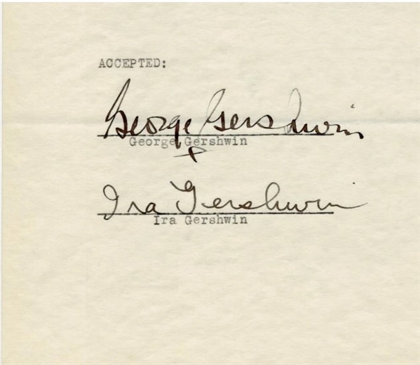 George & Ira Gershwin's Contract to Write a New Song for the Motion Picture Girl Crazy