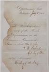 Important Memorandum the Day after Gettysburg July 5th, 1863 where Lincoln asks all Department Heads of the cabinet to meet him at the Executive Mansion