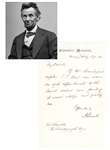 Abraham Lincoln Signed Letter on Executive Mansion for To Secretary of The Navy re: Appointment for Naval Academy!