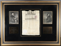 Thomas Jefferson and James Madison Signed Ships Paper