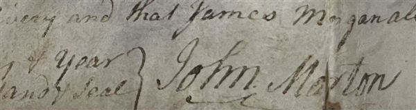 John Morton, Pennsylvania Signer, DS, 1763