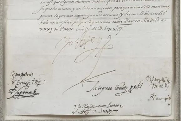 Rare 1573 King of Spain Philip ll Signed Document