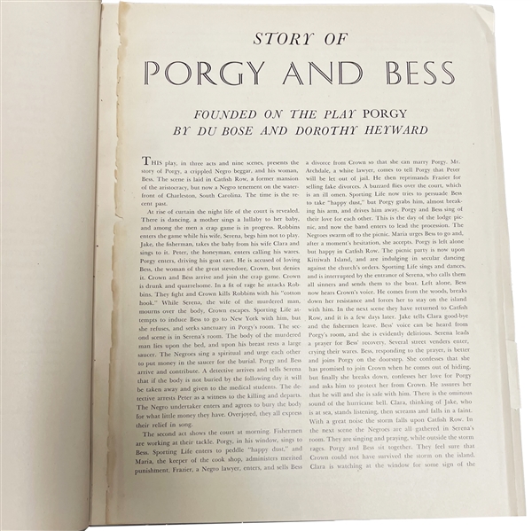 Gershwin Signed 1st Limited Edition Porgy & Bess (George Gershwin, DuBose Heyward, Ira Gershwin” and “Rouben Mamoulian.)