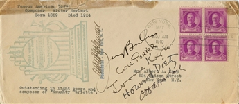 First Day Cover Multi-Signed by Berlin, Porter, Kern, Dietz & Harbach - Five of the Greatest American Songwriters of All Time