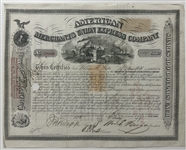 American Merchants Union Express Company signed by William Fargo