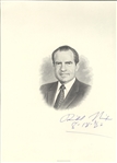 Richard Nixon Signed Engraving