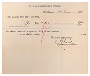 John Ford uncommon Signed  Document - proprietor of “Fords Theater” where Lincoln was shot