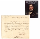 Rarest Naval Autograph  James Lawrence “Don’t give up the ship On " U.S. Ship Hornet June 19th 1812