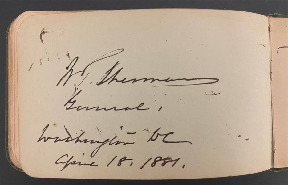 Autograph Album with  James Garfield as President, Chester A. Aurthur as VP,  William T. Sherman, Burnside,Johnston,Alexander H. Stephens, P.T. Barnum and many more!