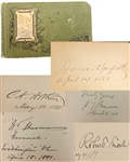 Autograph Album with  James Garfield as President, Chester A. Aurthur as VP,  William T. Sherman, Burnside,Johnston,Alexander H. Stephens, P.T. Barnum and many more!