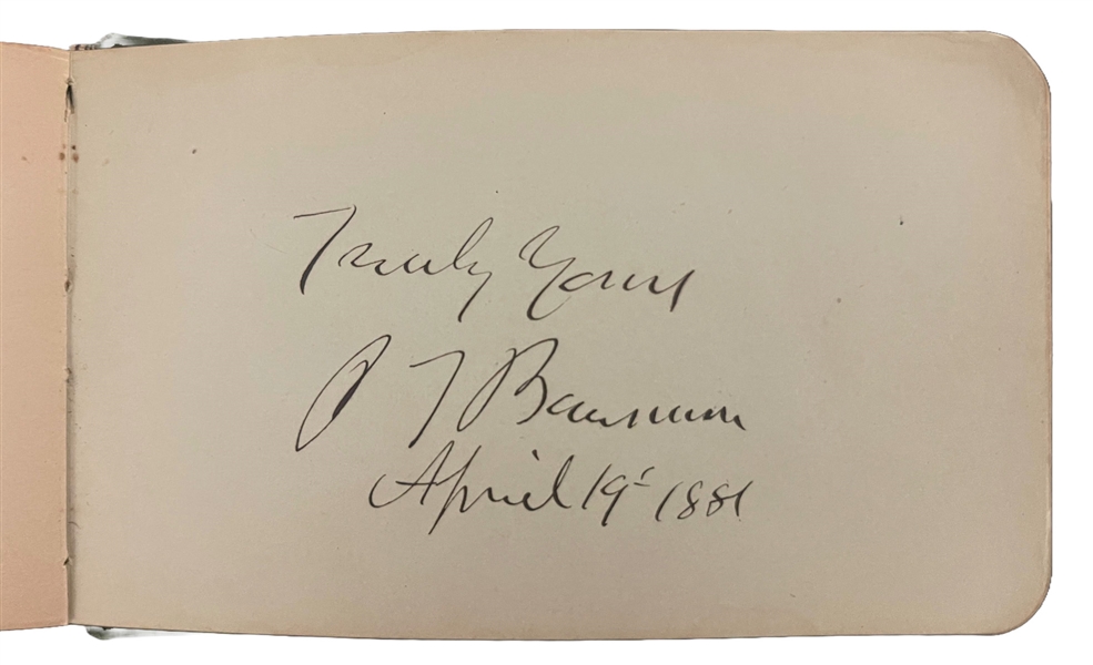 Autograph Album with  James Garfield as President, Chester A. Aurthur as VP,  William T. Sherman, Burnside,Johnston,Alexander H. Stephens, P.T. Barnum and many more!