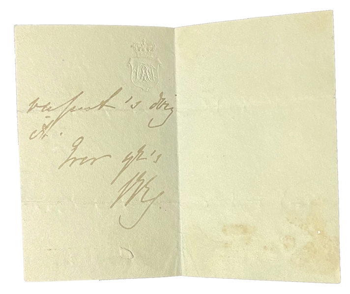 Queen Victoria Signed Note