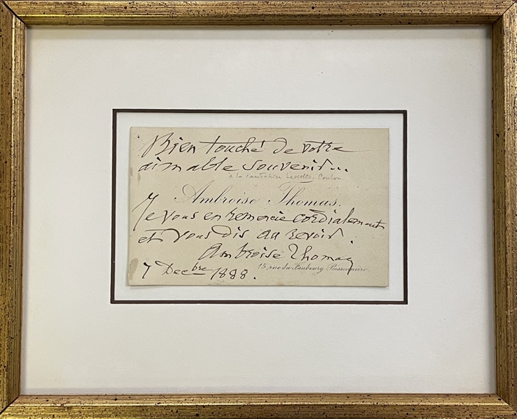 Ambroise Thomas Signed Calling Card