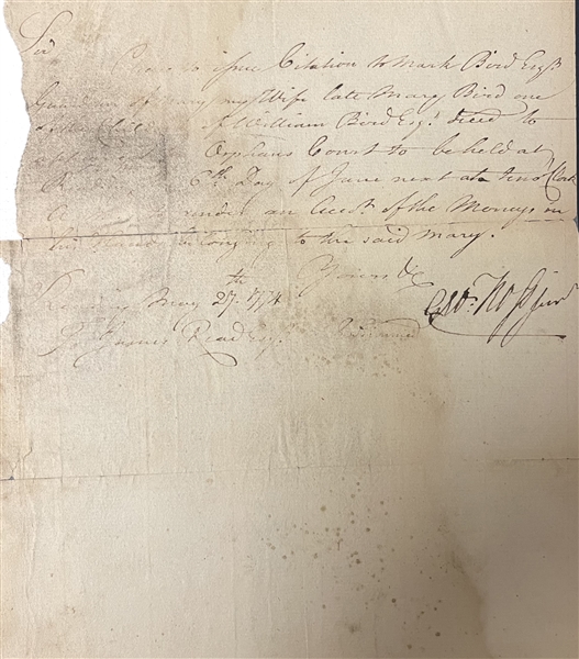 George Ross Signer of the Declaration Of Independence ADS Dated 1774