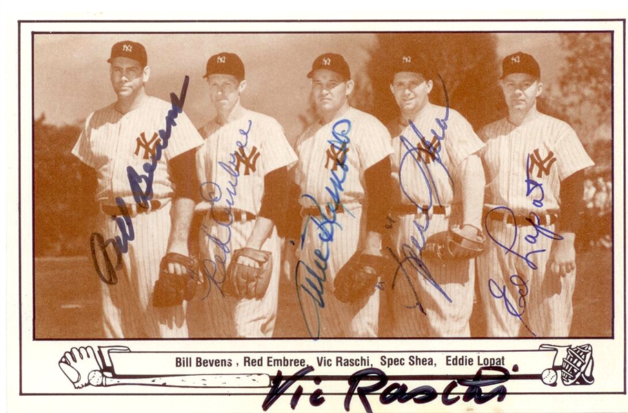 Yankees Spring Training 1948 Signed Photo Postcard